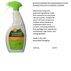 Seventh Generation Lemongrass Citrus Disinfecting Multi-Surface Cleaner 
